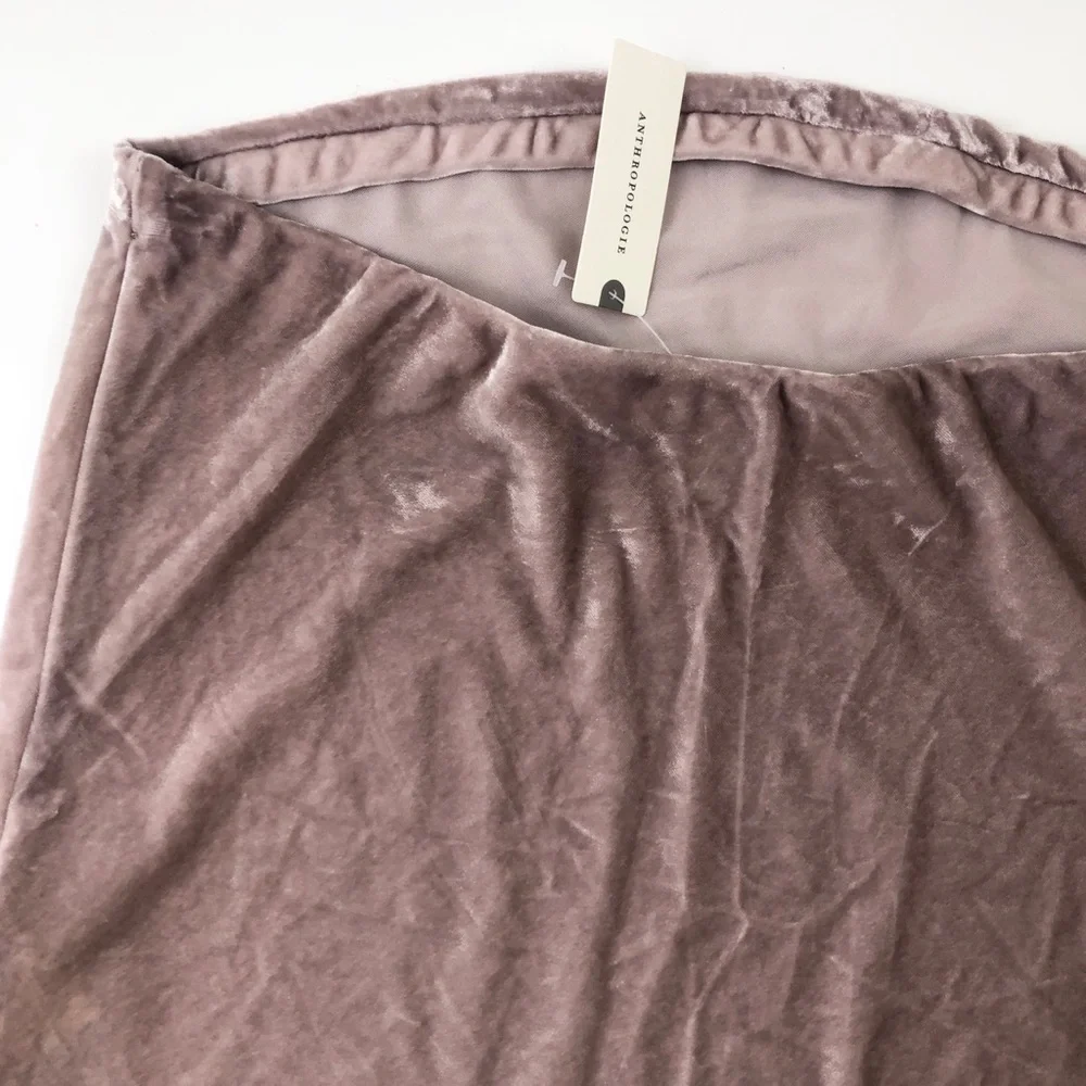 NEW By Anthropologie The Tilda Strapless Top Velvet Edition Size M Lavender - Picture 4 of 9